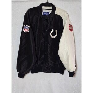 Indianapolos Colts Mens Size Large‎ Black Vintage Starter Team NFL Bomber Jacket